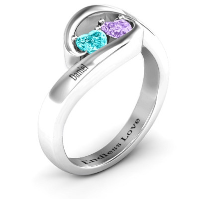 Pair of Hearts Ring - The Name Jewellery™