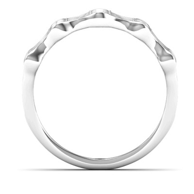 Alternating Stone Fashion Wave Ring - The Name Jewellery™