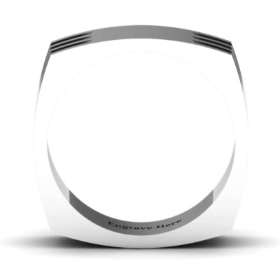 Areo Grooved Square-shaped Men's Ring - The Name Jewellery™