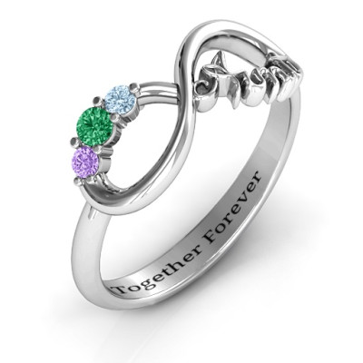 Aunt's Infinite Love Ring with Stones - The Name Jewellery™