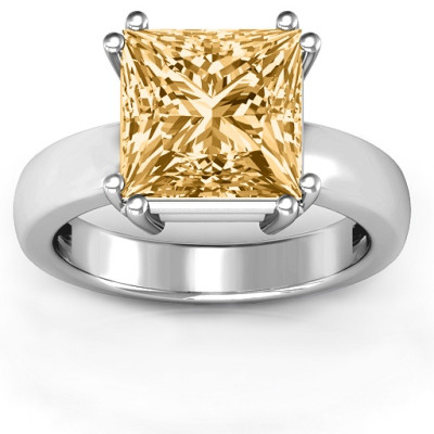 Basket Set Princess Cut Solitaire Ring - The Name Jewellery™