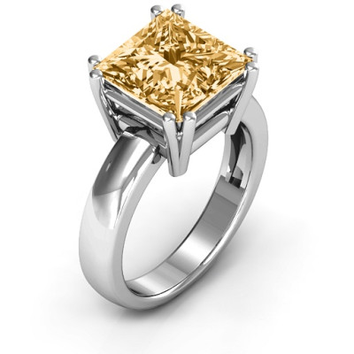 Basket Set Princess Cut Solitaire Ring - The Name Jewellery™