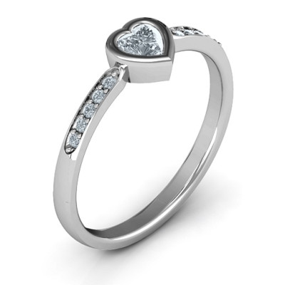 Bezel Set Love Ring with Accents - The Name Jewellery™