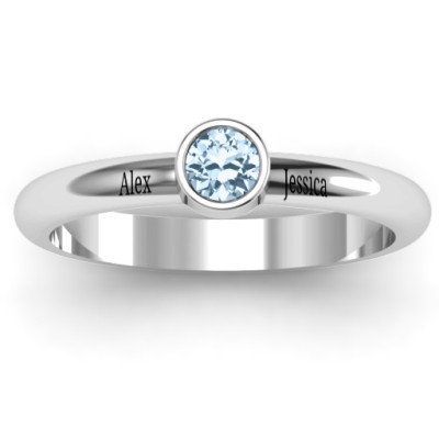 Bezel Set Solitaire Ring - The Name Jewellery™
