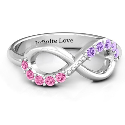 Birthstone Infinity Accent Ring - The Name Jewellery™