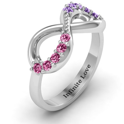Birthstone Infinity Accent Ring - The Name Jewellery™
