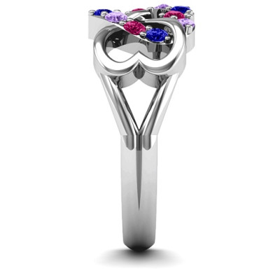 Birthstone Triple Heart Infinity Ring - The Name Jewellery™