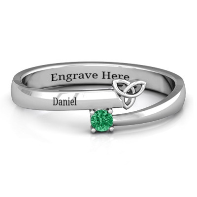 Celtic Solitaire Bypass Ring - The Name Jewellery™