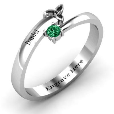 Celtic Solitaire Bypass Ring - The Name Jewellery™