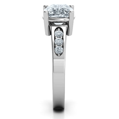 Cushion Cut Solitaire with Accents Ring - The Name Jewellery™