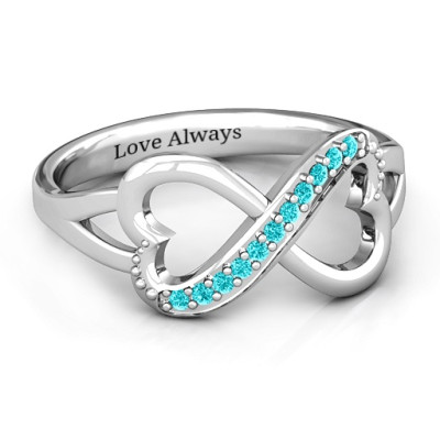 Double Heart Infinity Ring with Accents - The Name Jewellery™