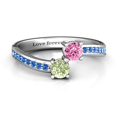 Elegant Accent Two Stone Ring - The Name Jewellery™