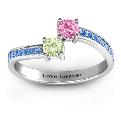 Elegant Accent Two Stone Ring - The Name Jewellery™