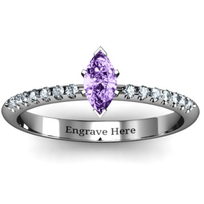 Elegant Marquise with Accent Band Ring - The Name Jewellery™