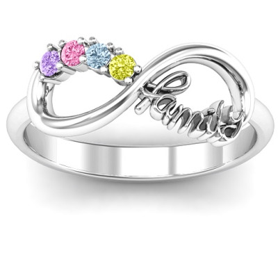 Family Infinite Love with Stones Ring - The Name Jewellery™