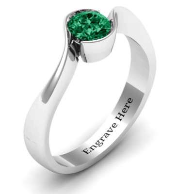 Fancy Solitaire Swirl Ring - The Name Jewellery™