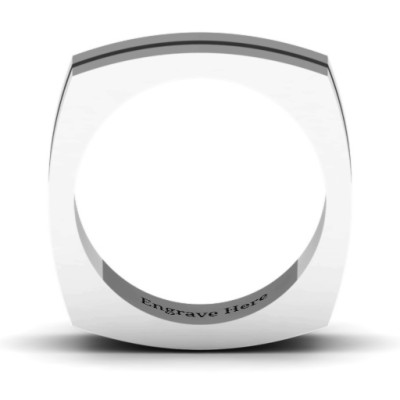 Fissure Grooved Square-shaped Men's Ring - The Name Jewellery™