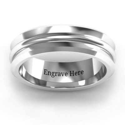 Forge Bevelled and Banded Men's Ring - The Name Jewellery™
