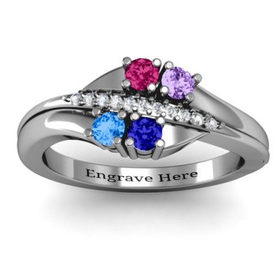 Four Stone Ring with Accents - The Name Jewellery™