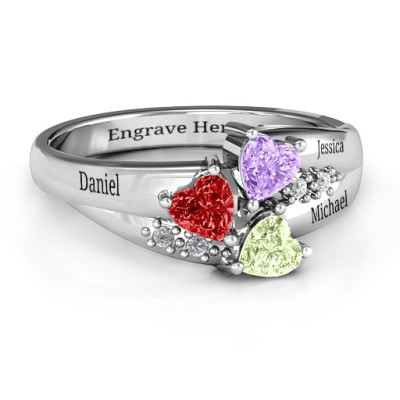 Heart Cluster Ring with Accents - The Name Jewellery™