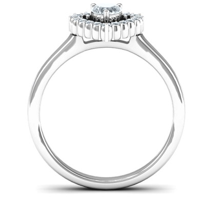 Heart in Heart Halo Ring - The Name Jewellery™