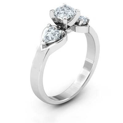 Hearts and Stones Solitaire Ring - The Name Jewellery™