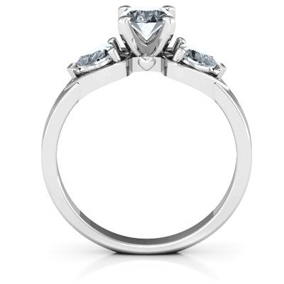 Hearts and Stones Solitaire Ring - The Name Jewellery™