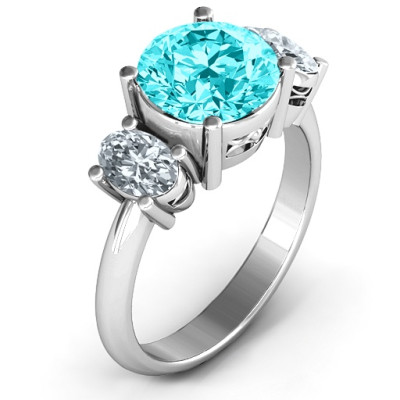 Impressive Three Stone Eternity Ring - The Name Jewellery™