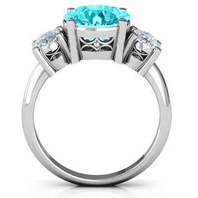 Impressive Three Stone Eternity Ring - The Name Jewellery™