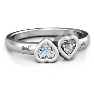 Inverted Kissing Hearts Ring - The Name Jewellery™