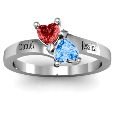 Inverted Twin Heart Ring - The Name Jewellery™