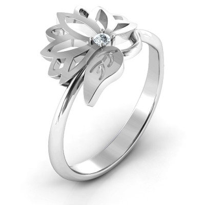 Leaves and Lotus Wrap Ring - The Name Jewellery™