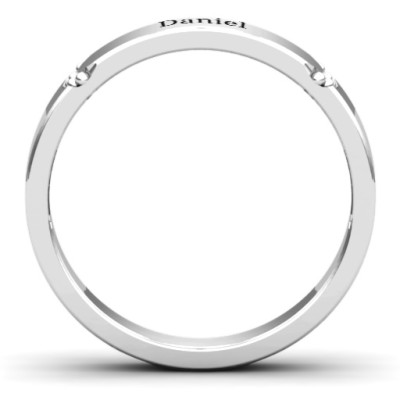 Lysander Beaded Curved Groove Women's Ring - The Name Jewellery™