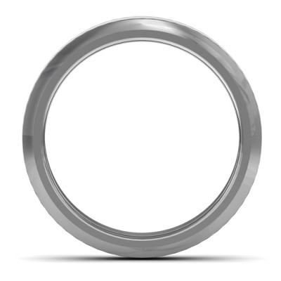 Men's Beveled Edge Brushed Centre Tungsten Ring - The Name Jewellery™