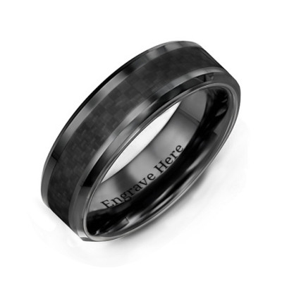 Men's Black Nightfall Ceramic Ring - The Name Jewellery™