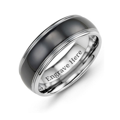 Men's Black Tungsten Ring - The Name Jewellery™