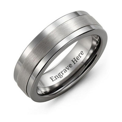 Men's Plain Centre Tungsten Band Ring - The Name Jewellery™