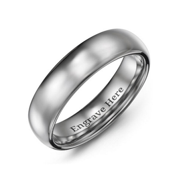 Men's Polished Tungsten Dome Ring - The Name Jewellery™