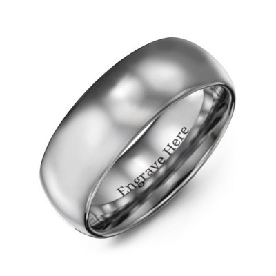 Men's Polished Tungsten Dome 8mm Ring - The Name Jewellery™