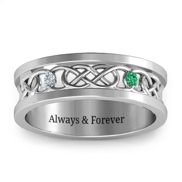 Men's Two-Stone Interwoven Infinity Band - The Name Jewellery™