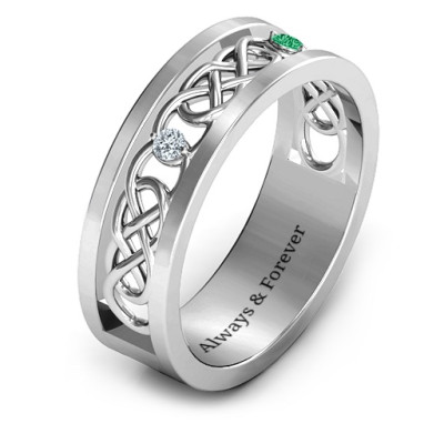 Men's Two-Stone Interwoven Infinity Band - The Name Jewellery™