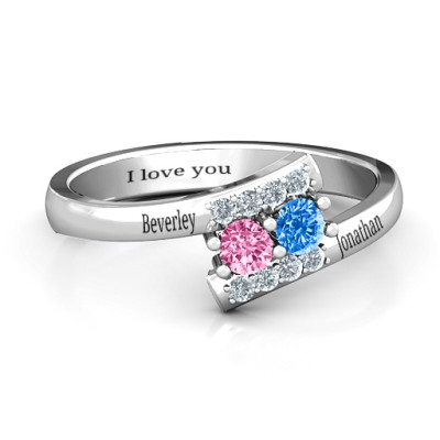 Must Be Love Two Stone Ring - The Name Jewellery™