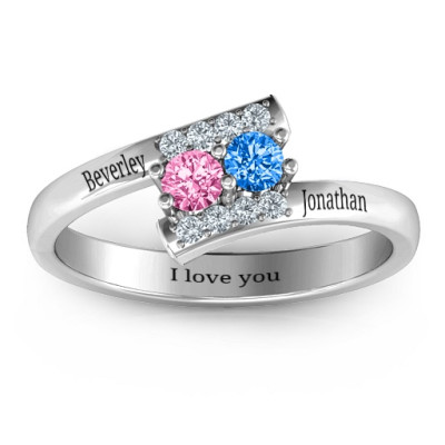 Must Be Love Two Stone Ring - The Name Jewellery™