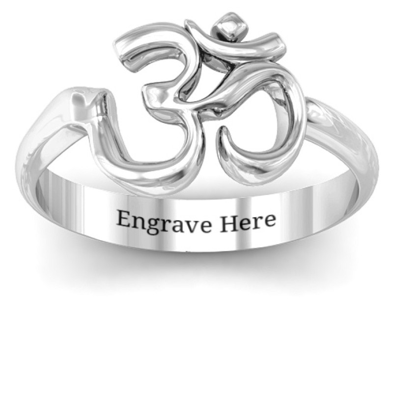 Sterling Silver Solo OM Sign Ring, Yoga Ring, Silver Rings, OM Ring –  Indigo & Jade