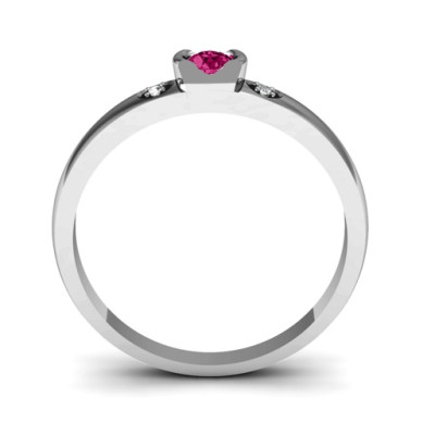 Open Bezel Cut Ring with Accents Stones - The Name Jewellery™