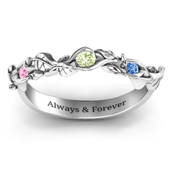 Organic Leaf Accented Band - The Name Jewellery™