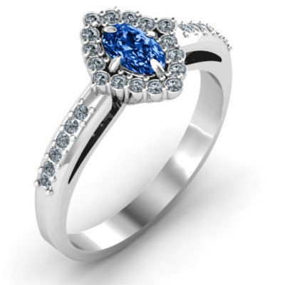 Oval Cluster with Shoulder Accents Ring - The Name Jewellery™