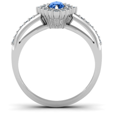 Oval Cluster with Shoulder Accents Ring - The Name Jewellery™