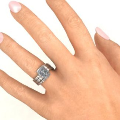 Quad Princess Stone Ring with Accents - The Name Jewellery™