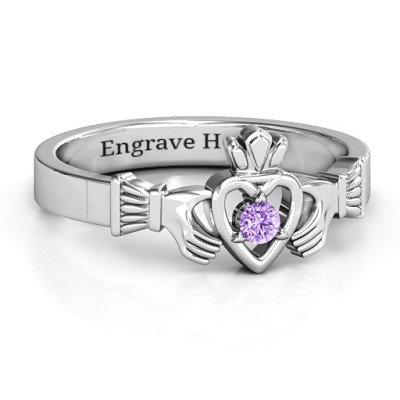 Round Stone Claddagh Ring - The Name Jewellery™
